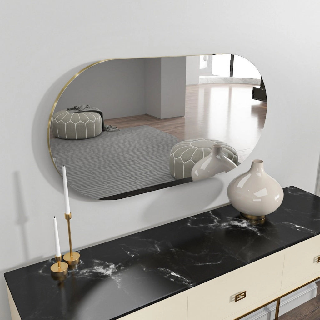 Teco, Specchio Forma Ovale, 45x85h cm oro