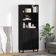 Credenza con cassetto 2 pcs Rovere Nero Legno multistrato