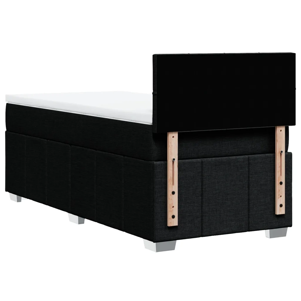 Giroletto a Molle con Materasso Nero 90x190 cm in Tessuto