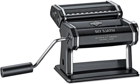 Macchina per Pasta Manuale - Acciaio Inox Verniciato con Alluminio - Incluso Vassoio da 7 Spessori di Pasta, 3 Accessori