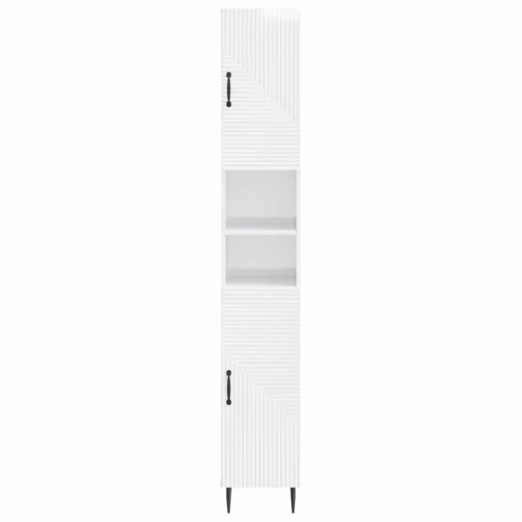 Armadio da Bagno con Ripiano Aperto HAARLEM Bianco Lucido 896819