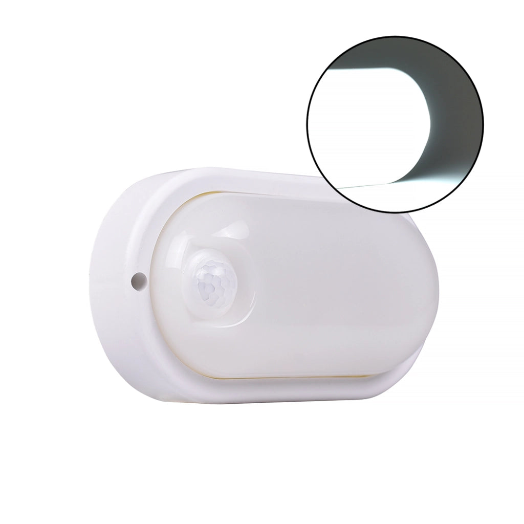 APPLIQUE LAMPADA LED DA PARETE CON SENSORE 9W LUCE FREDDA 6500K° IP56 - RILEVAMENTO 4-5 METRI RISPARMIO ENERGETICO PER ILLUMINAZIONE INTERNA ED ESTERNA