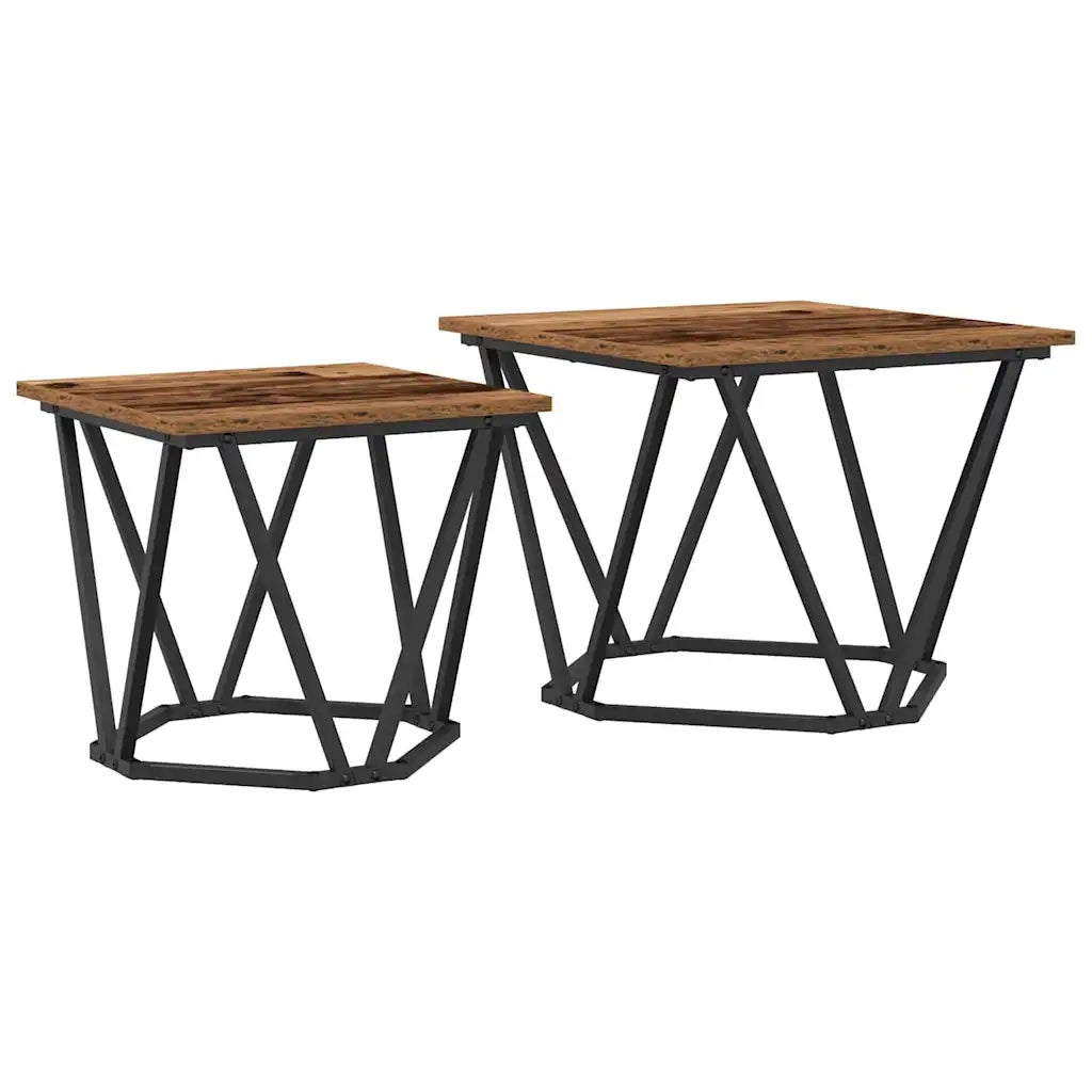 Set tavolini 2 pcs legno di recupero 868271