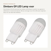 Lampada LED Dimmerabile 80 lm - G9 - Sostituzione per 205/306/Z/X/A/BX - 2 Pezzi - Lega di alluminio - Lunga durata