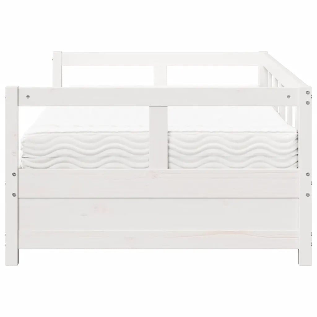 Dormeuse con Materasso Bianca 80x200 cm Legno Massello di Pino 3321048