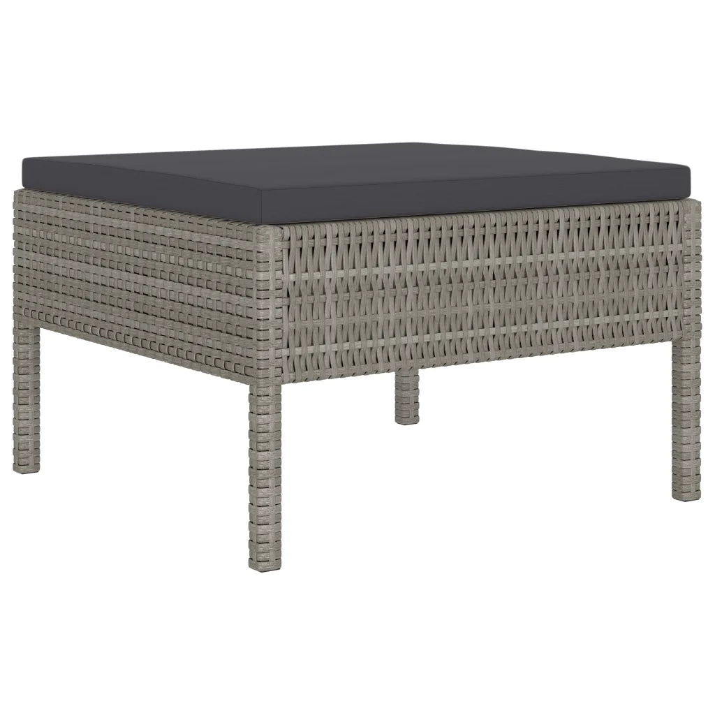 Set Divani da Giardino 6 pz con Cuscini in Polyrattan Grigio cod mxl 37816