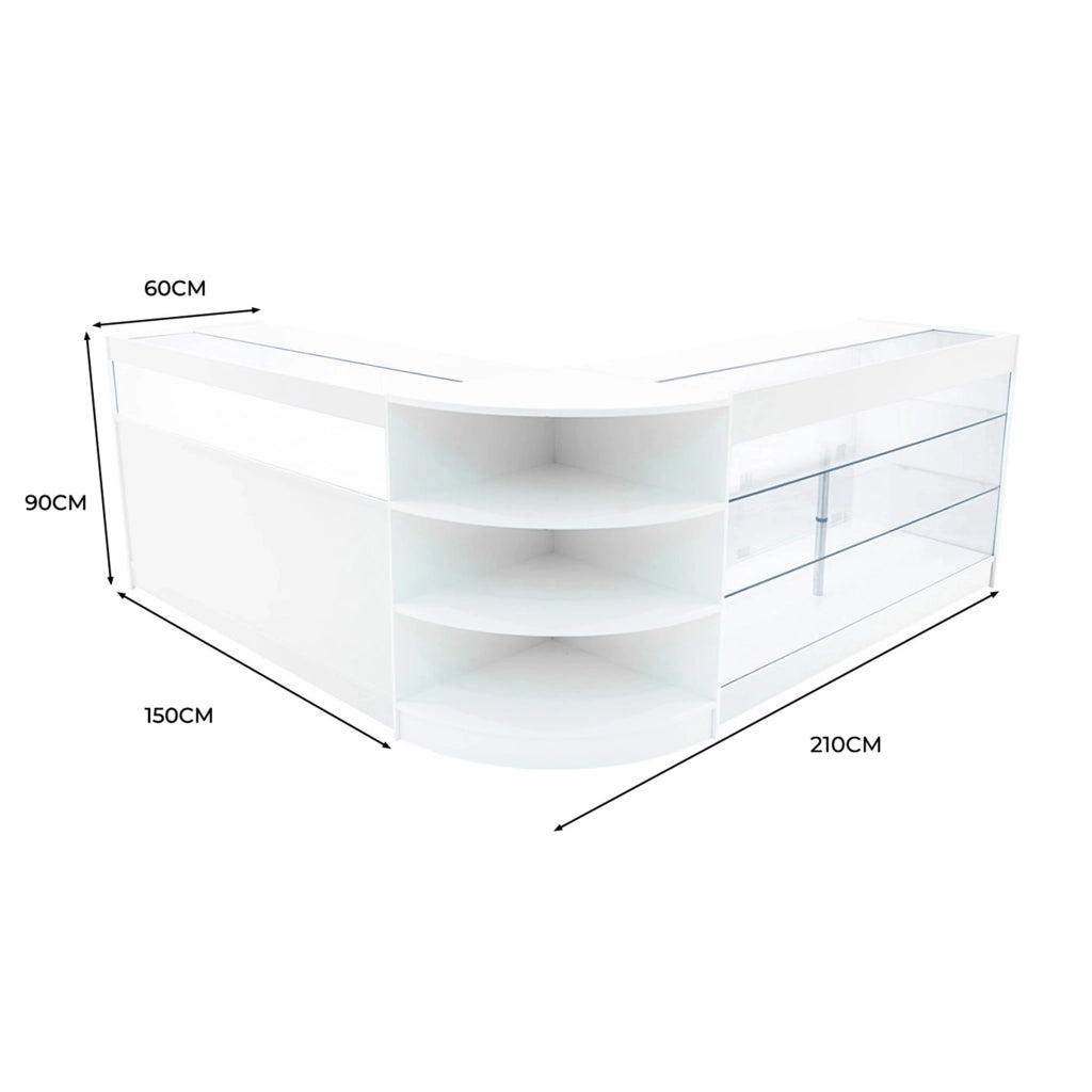 Set Banconi LED Bianco Demeter K1500 B1500 LM60 Vetrina Negozio con Serratura