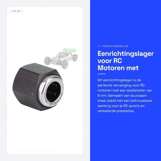 Lager unidirezionale 12 mm - Vite per motore RC - Materiale in acciaio resistente - Adatto per angolo VX SH 16 18 21 - Dimensioni precise - Aggiornamento parte di ricambio - Vite di riserva