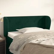 Testiera ad Orecchio-Testata con Orecchie Verde Scuro 93x23x78/88 cm in Velluto 232572