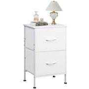 Cassettiera 2 Cassetti Bianca ¨C Minimal ¨C Legno Tessuto Metallico