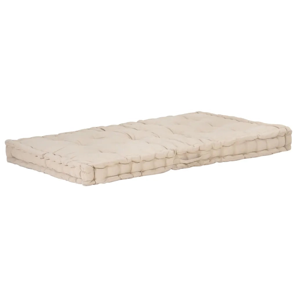 Cuscino per pallet | Cuscini per sedie e Pavimento in Cotone 120x80x10 cm Beige