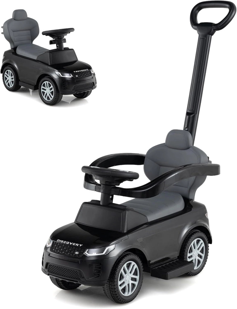 Macchina Cavalcabile per Bambini 1-3 Anni, Cavalcabile Bambino 3 in 1, Pignée Amovibile, Guida Realistica con Volante, Clacson, Musica, Carico 25 kg, Ruote Antiscivolo, Regali Bambini (Rosa)