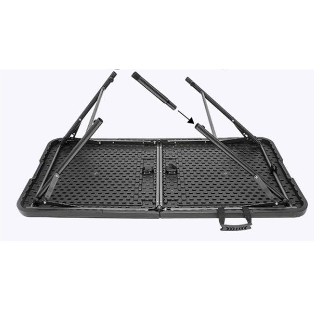 Trade Shop - Tavolo Pieghevole Portatile Rettangolare 120cm Multiuso Campeggio Con Maniglia Trasporto -