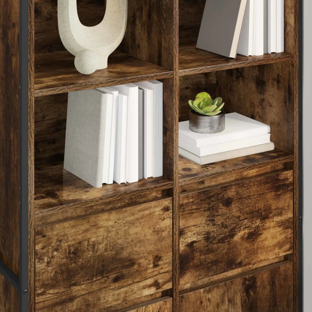 Credenza con cassetto 2 pz | Madia | Buffet da pranzo | Armadio da pranzo Quercia Fumosa 81 x 36 x 150.5 cm