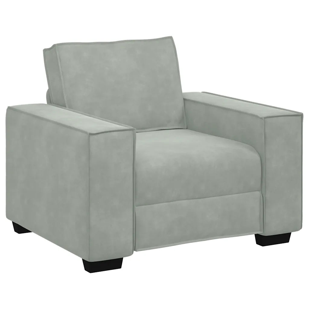 Divano Sedia-Poltrona-Sofa Relax Grigio Chiaro 60 cm Velluto 116873