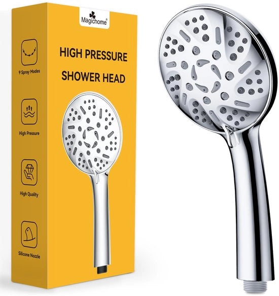 Douchekop idroefficiente, 9 tipi di getto, alta qualità maniglia in acciaio inox, douchekop ad alta pressione, douchekop economico