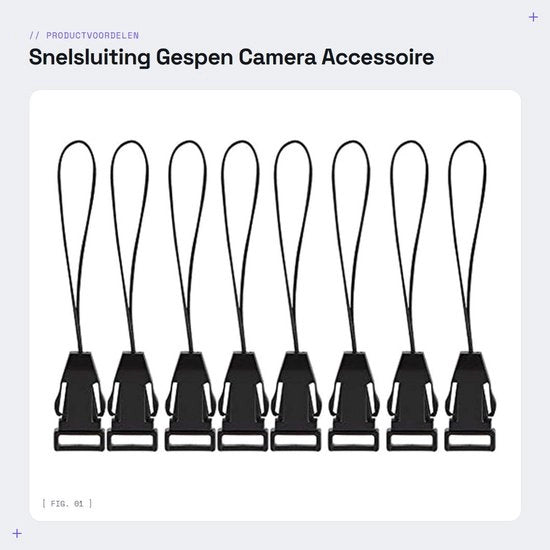Clip per fotocamera 8 in pack - Materiali plastici - Leggero - Stabile - Facile da installare - Per fotocamera DSLR - Clip per fotocamera