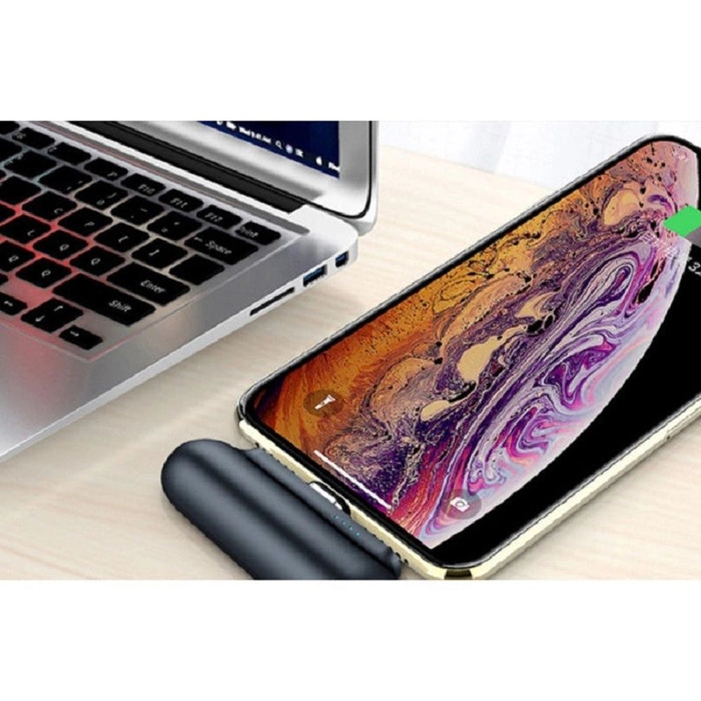Trade Shop - Mini Power Bank Magnetico 5000mah Caricabatterie Portatile Compatto Con 3 Connettori 7019-3 -