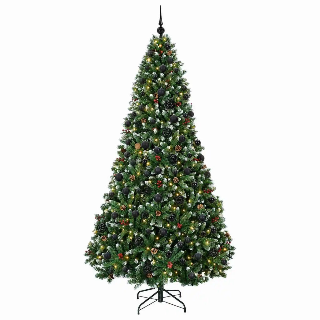 Albero di Natale artificiale verde con palline 210 cm 300 LED 3466466