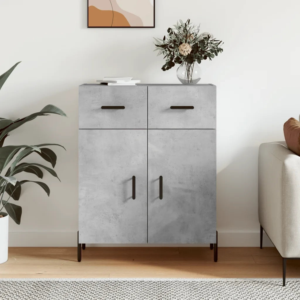 Credenza | Madia | Buffet da pranzo | Armadio da pranzo Grigio Cemento 69,5x34x90 cm in Legno Multistrato