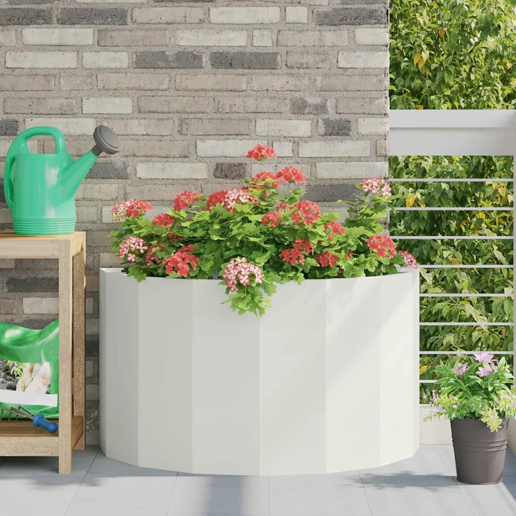 Fioriera Bianco 90 x 45 x 50 cm Acciaio