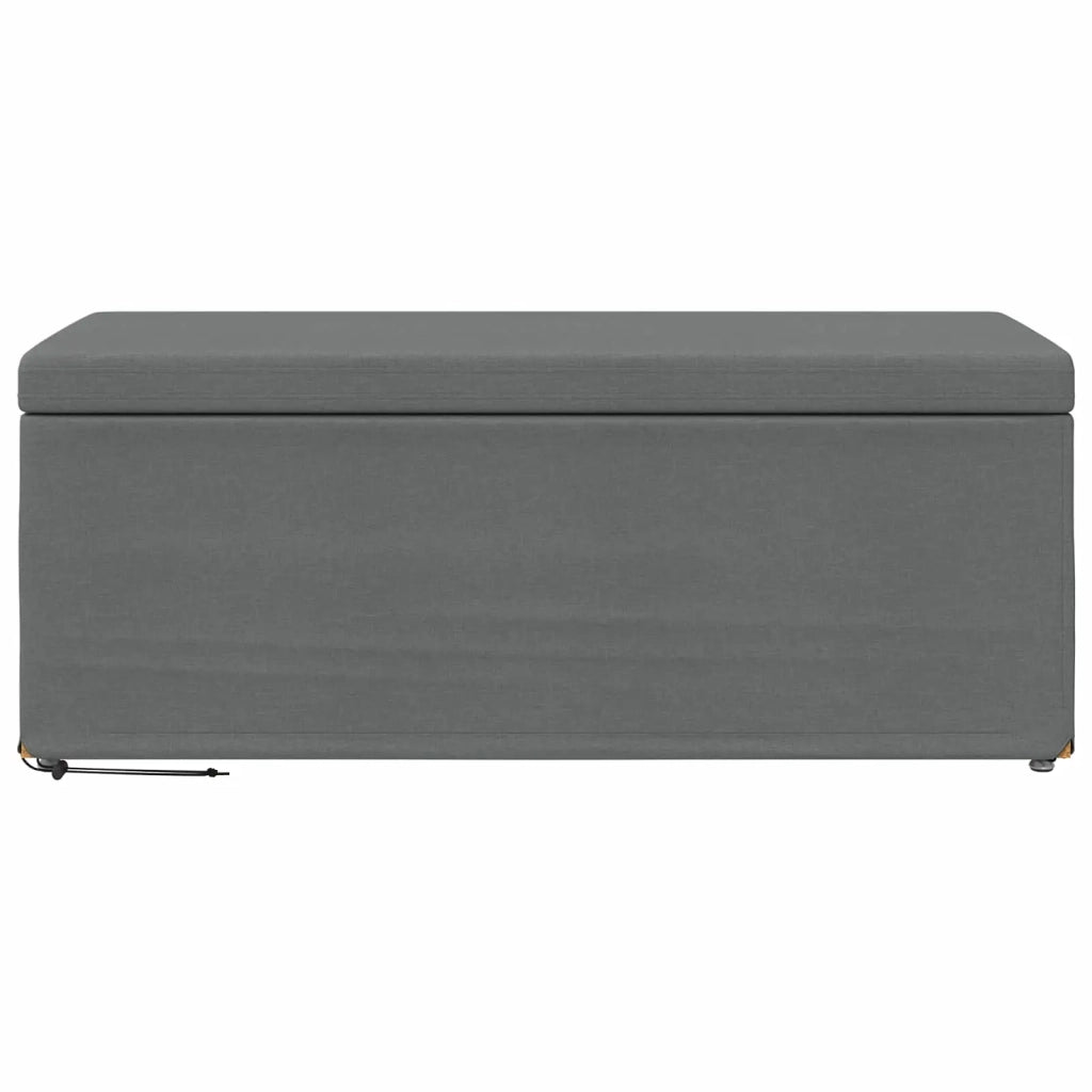 Pouf Grigio scuro Tessuto e Legno Ingegnerizzato