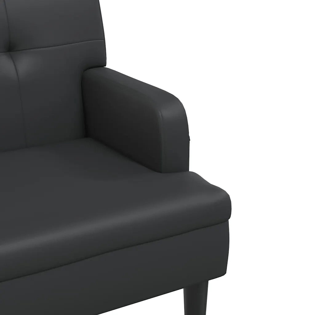 Panca con schienale nera 112x65,5x75 cm in similpelle 372153
