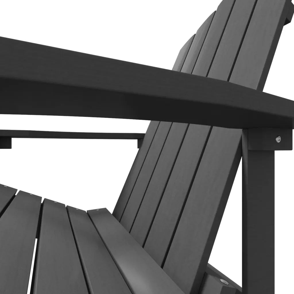 Sedia da Giardino Adirondack con Poggiapiedi Antracite in HDPE 318646