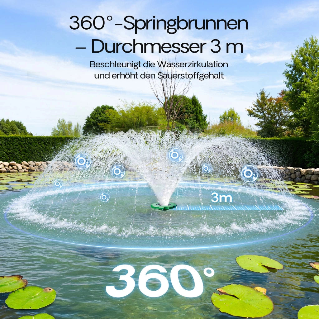 Fontana galleggiante COP-10000 20.000 l/h 90 W Colonna d'acqua alta 1 m con 3 m di diametro