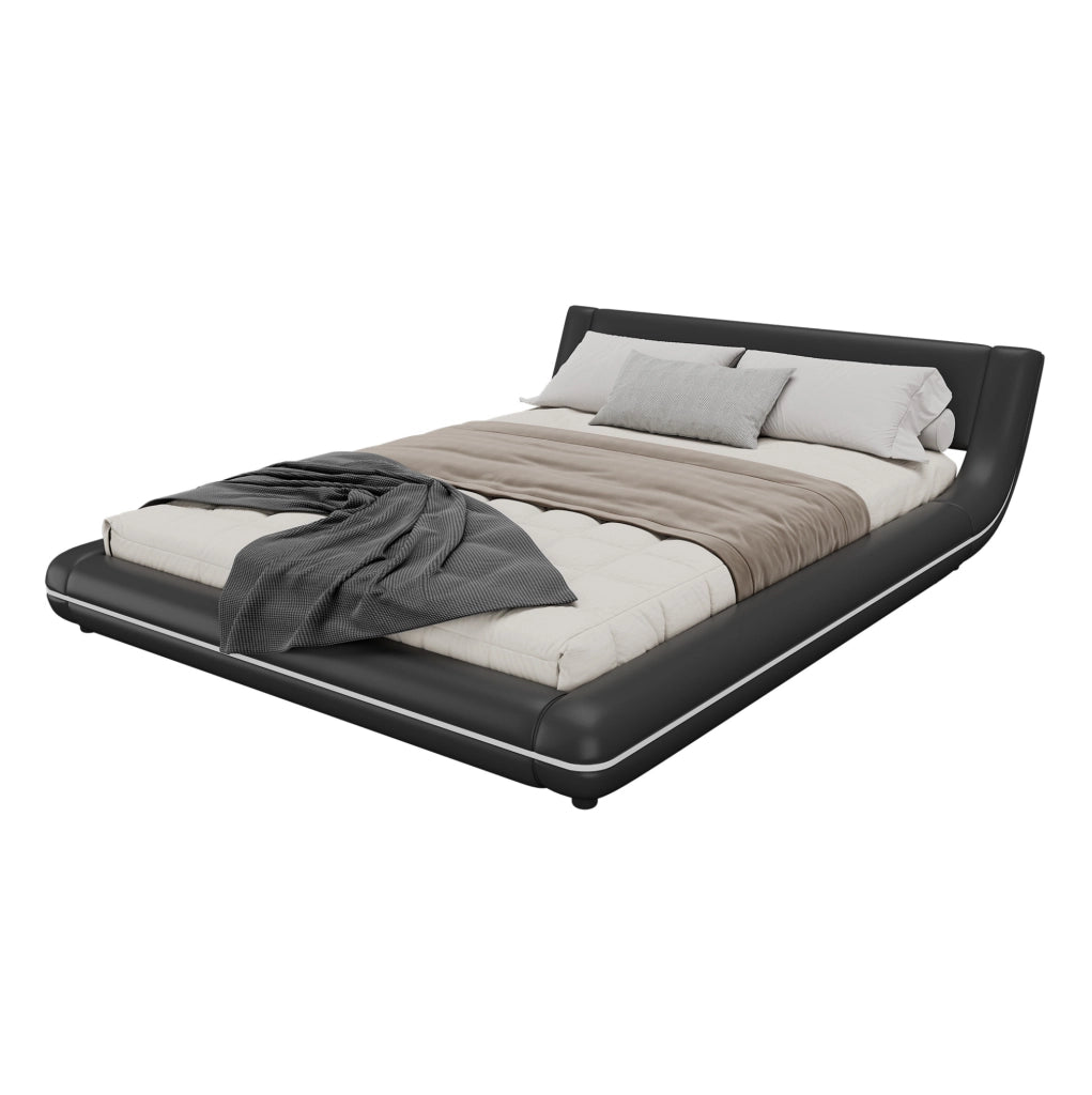 Letto basso 140x200 cm in PU con LED ambientale