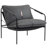 Poltrona Moderna Relax in Similpelle Grigio Scuro ¨C Zephmum ¨C Cuscini Estraibili