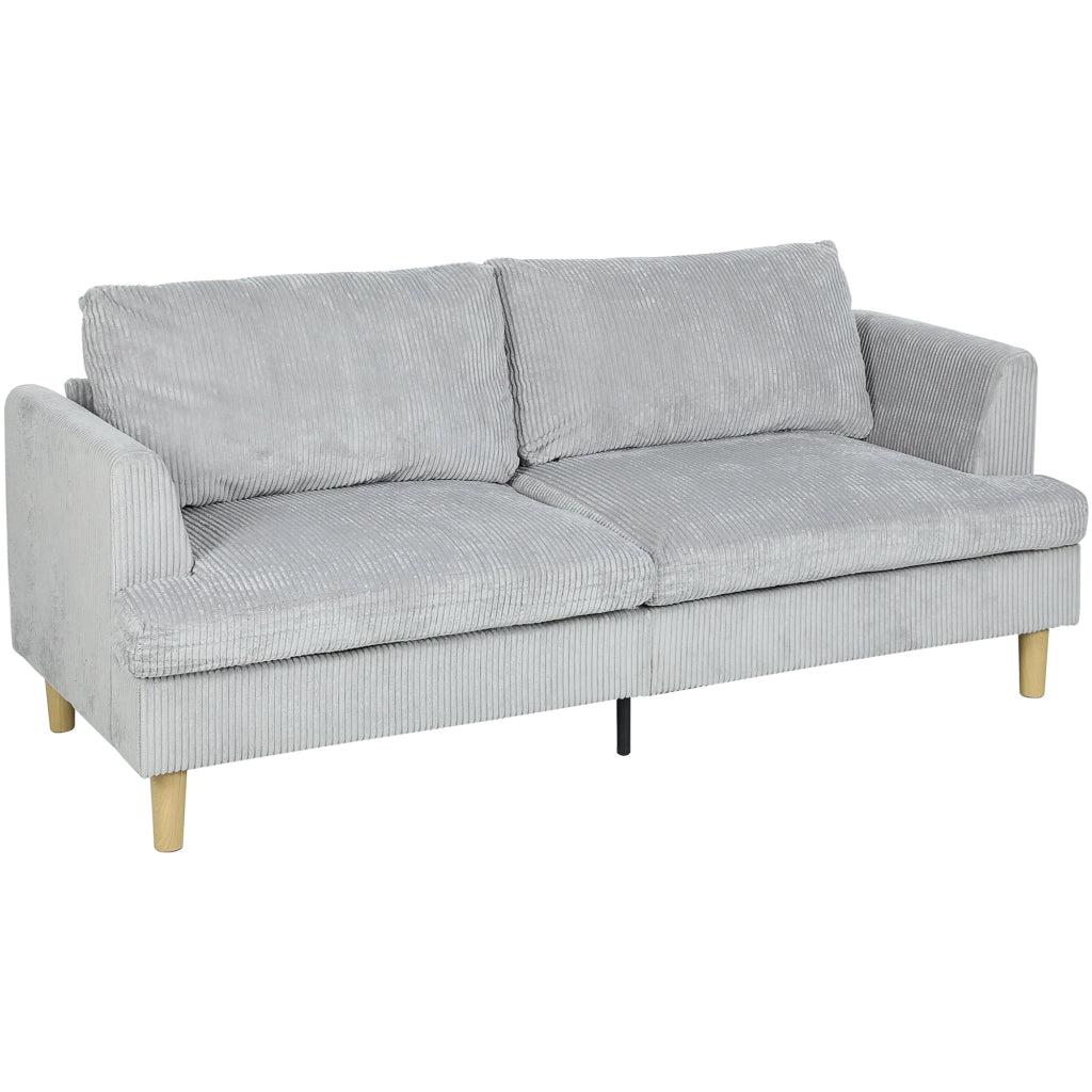 Divano 3 posti con braccioli ¨C zephmum ¨C Tessuto grigio chiaro