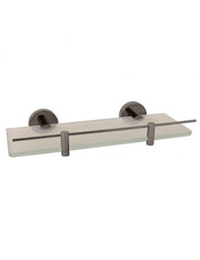 Mensola doccia a muro COLORADO con saliscendi in ottone grigio metallo spazzolato 30 cm