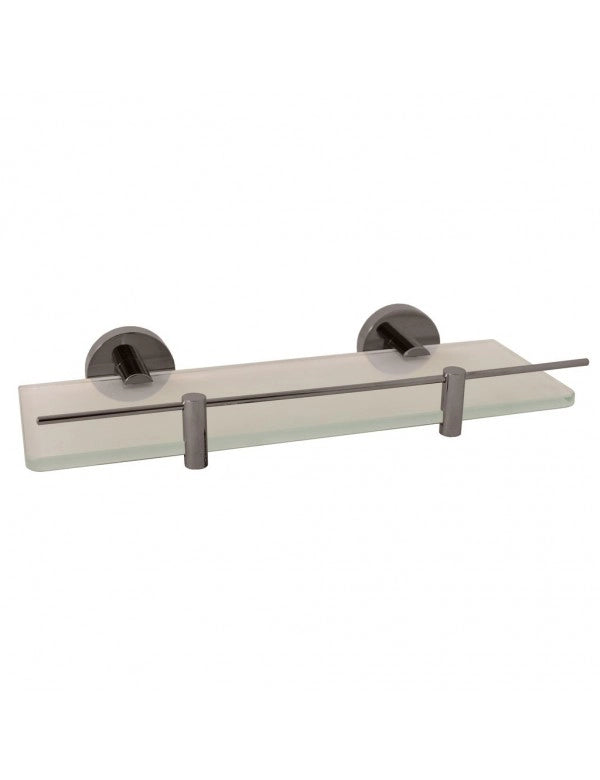 Mensola doccia a muro COLORADO con saliscendi in ottone grigio metallo spazzolato 30 cm