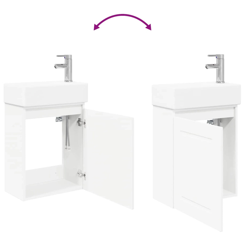 Mobile bagno con rubinetto Bianco 45,5 x 22,5 x 84 cm