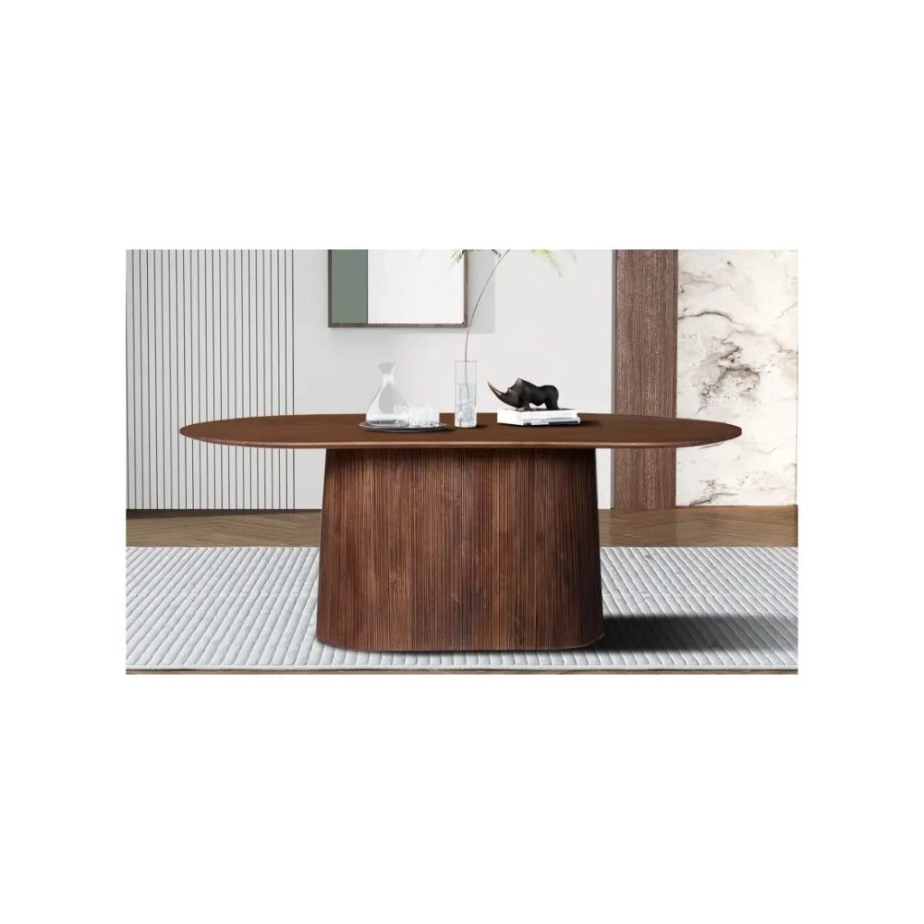 Tavolo da pranzo RIMBAUD – Effetto legno marrone – 200 cm – Stile contemporaneo