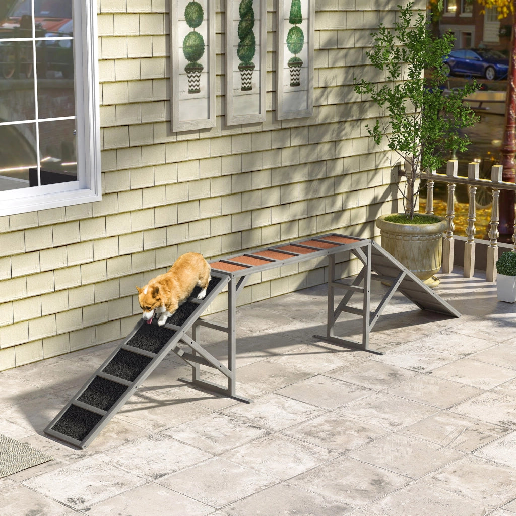 Ponte Agility per Cani ¨C zephmum ¨C Grigio 335x55x60 cm
