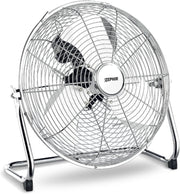 Zephir, Ventilatore Industriale da Pavimento, Alta Velocità, Acciaio Cromato, Pala 35cm, Inclinazione regolabile, Potenza 70W