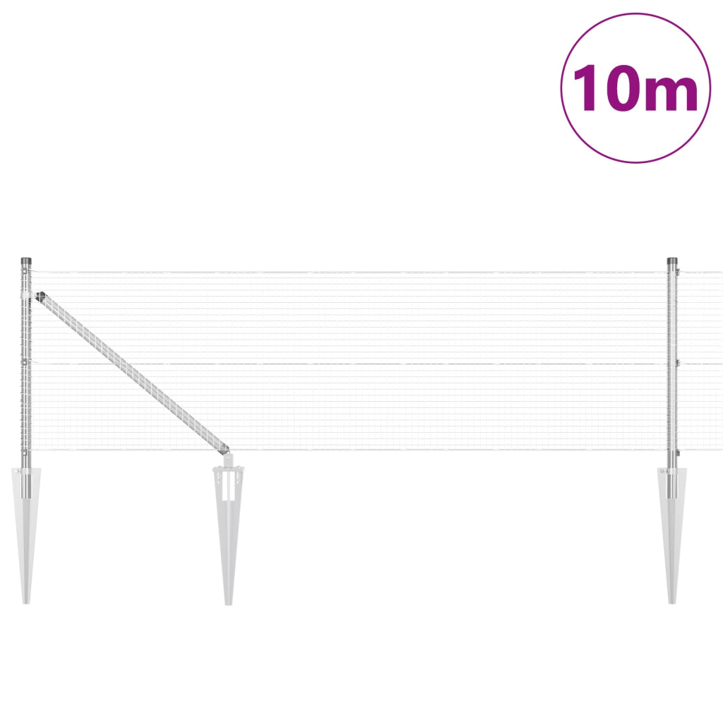 Set di Pali per Recinzione Set di 2 Acciaio zincato 10 x 0.5 m