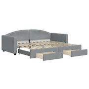 Divano letto | Sof¨¤ letto | Letto singolo Estraibile Cassetti Grigio Chiaro 90x200cm Tessuto
