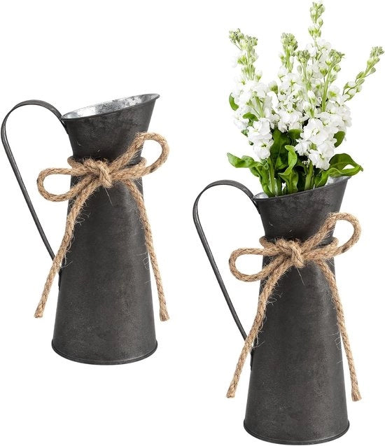 Set di Vasi per Fiori in Ceramica - Stile Rurale Decorativo da 2 pezzi