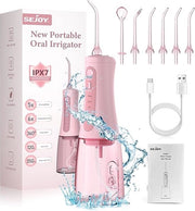 Waterflosser con serbatoio - 300 ml - medico - detersivo orale - per uso domestico e viaggio - per cura della bocca - caricabile via USB - interamente wireless - per igiene delle gengive