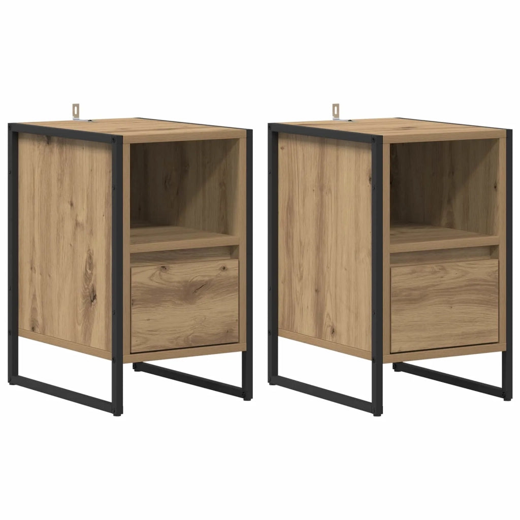 Comodino 2 pcs Rovere Artigianale 39,5 x 30 x 50 cm