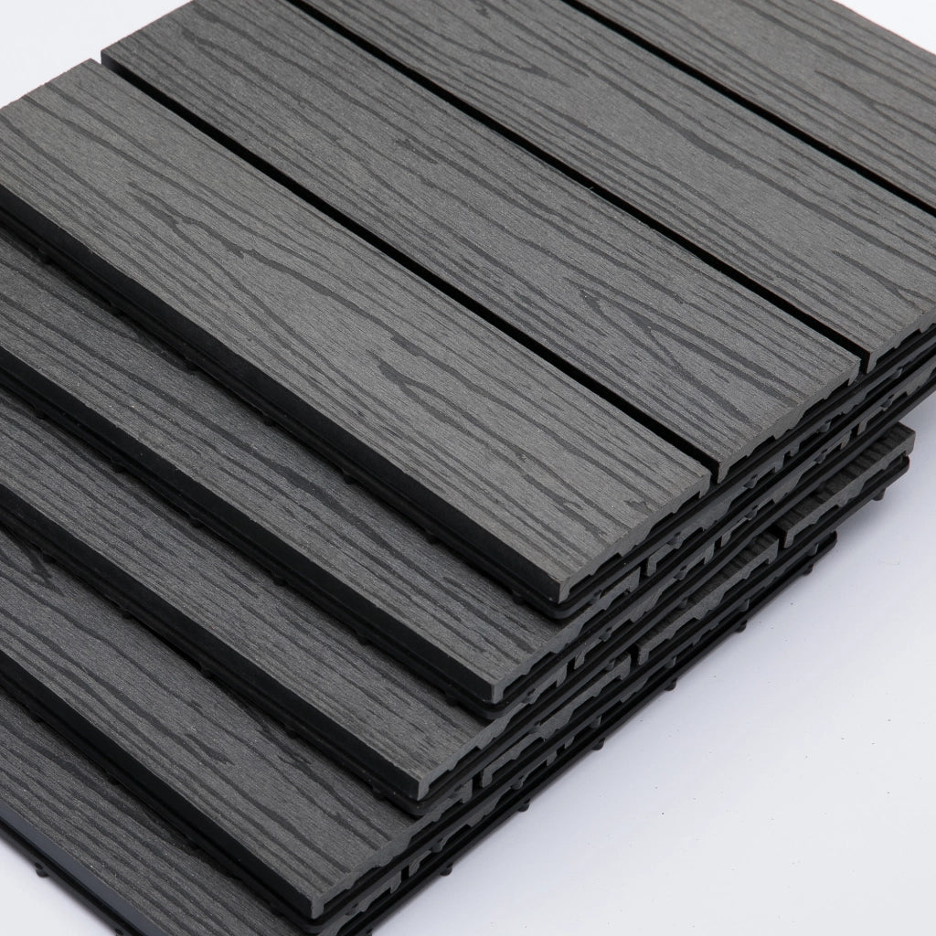 Pavimentazione per terrazzo ¨C zephmum ¨C Grigio, Polipropilene, 30x30 cm, 11 pcs