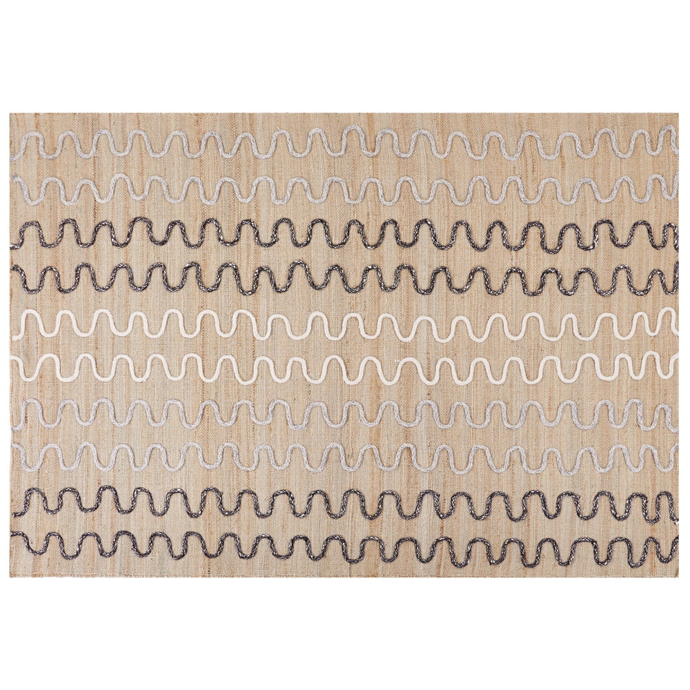 Tappeto Area Beige Juta Motivo geometrico 160 x 230 cm Rustico Boho