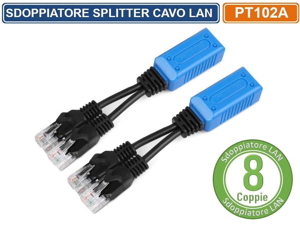 8 COPPIE ADATTATORE SDOPPIATORE PER CONNESSIONI IP NETWORK LAN RJ45