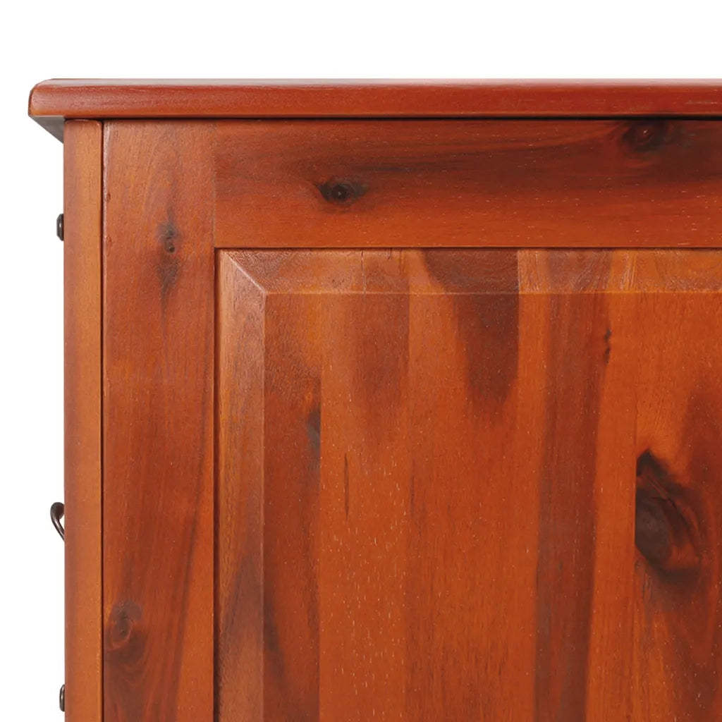 Cassapanca con Coperchio-Baule-Armadietto contenitore Marrone in Legno Massello di Acacia 379397