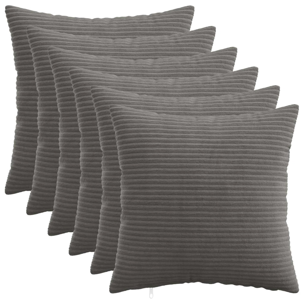 Federa 6 pcs HEERLEN Grigio Scuro 50 x 50 cm corduroy 910877
