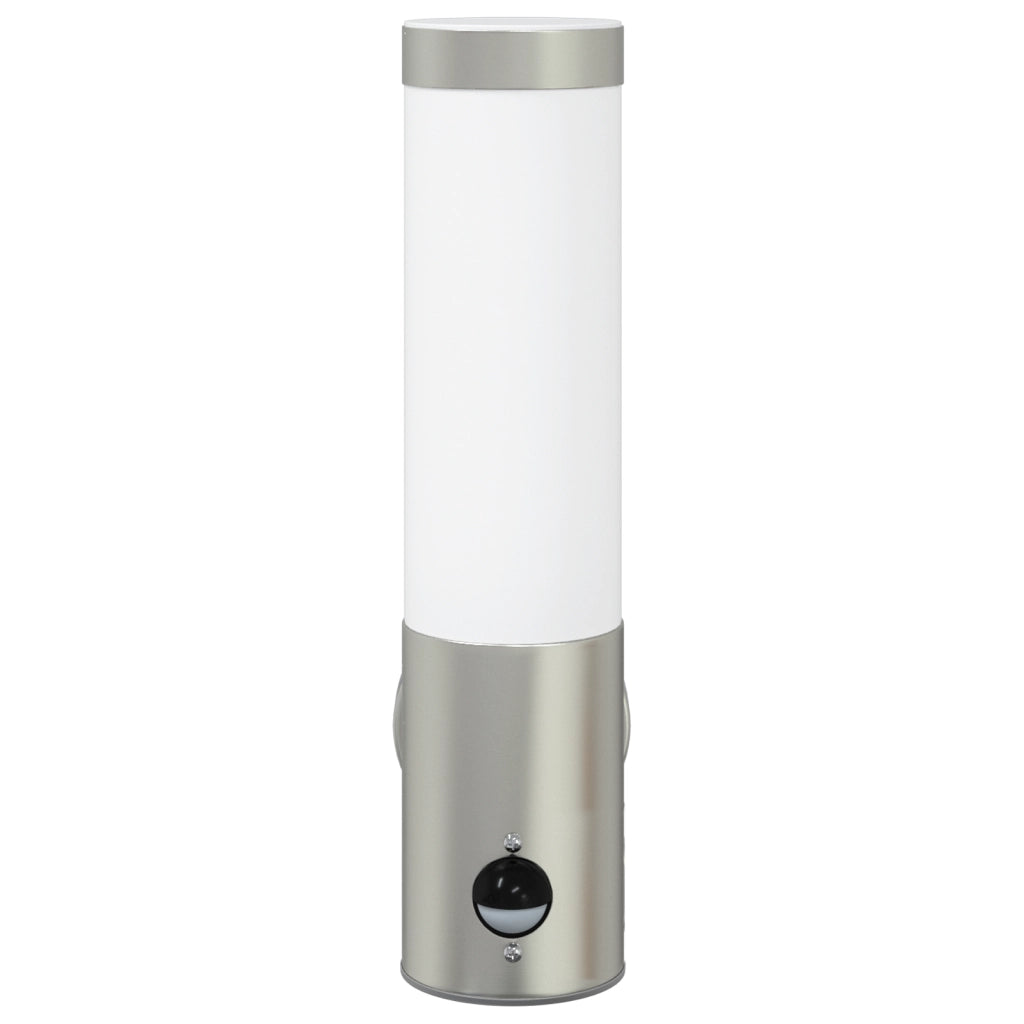 Luci da esterno  con sensore 2 pezzi Acciaio inox Argento IP44