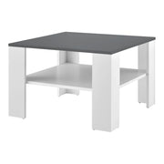 Tavolino da salotto 60 x 60 x 40 cm bianco e grigio scuro 03_0008433